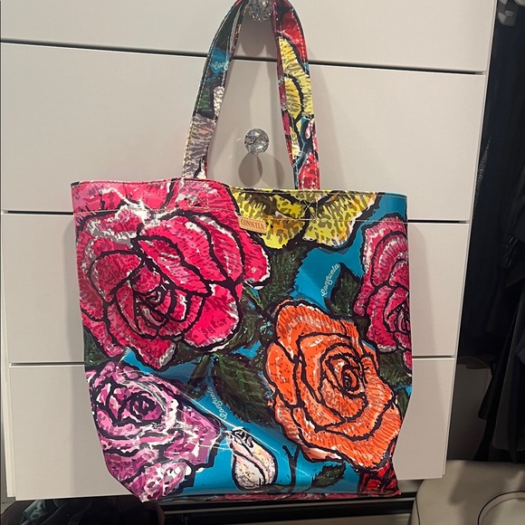 Consuela Floral Tote Bag - Pink, Orange, Blue - Picture 1 of 3